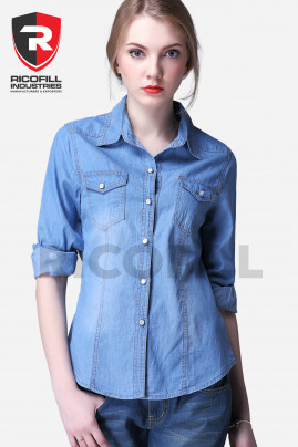 Women's Jeans Long Sleeves Shirt